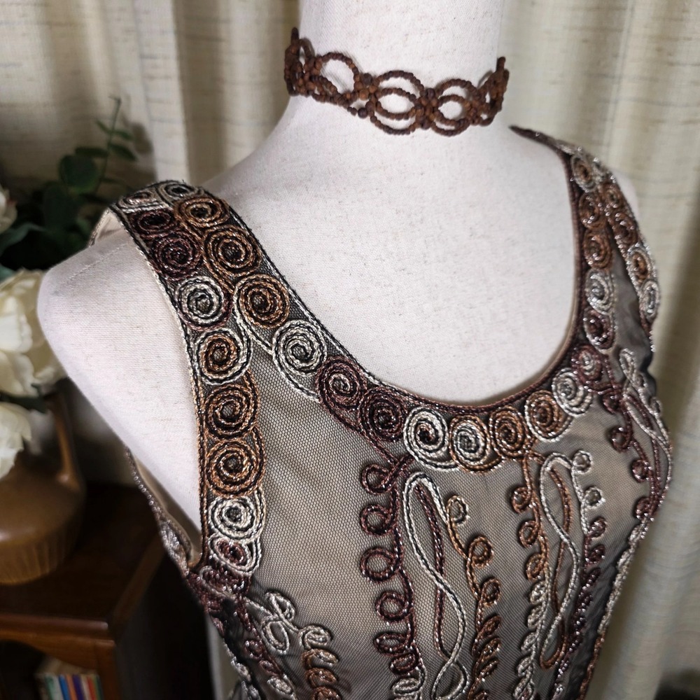 Vintage Pretty Angel Mesh Lace Boho‎ Top Grunge Fairy Y2K Size Medium Silk Blend - Picture 4 of 12